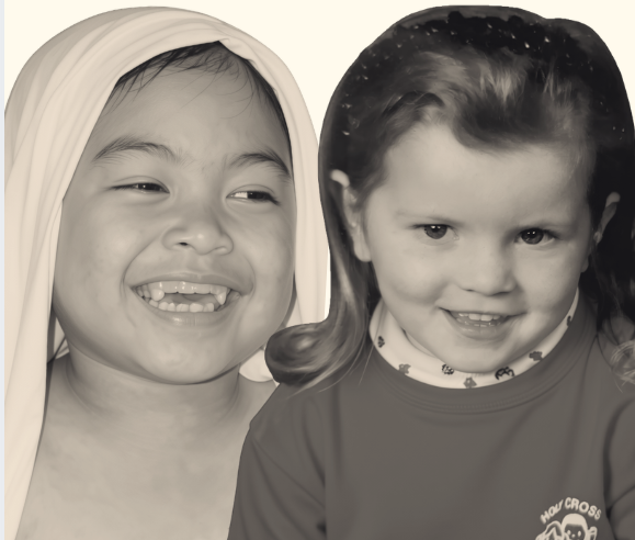 Raphael and Aisling as children